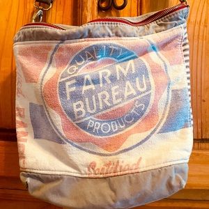 Custom Handmade Vintage Feed Sack Crossbody Purse Farm Bureau Boonebilly Bag